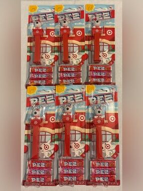 6X PEZ Candy Dispenser Target Bullseye Dog Holiday 2025 Limited Edition Sealed